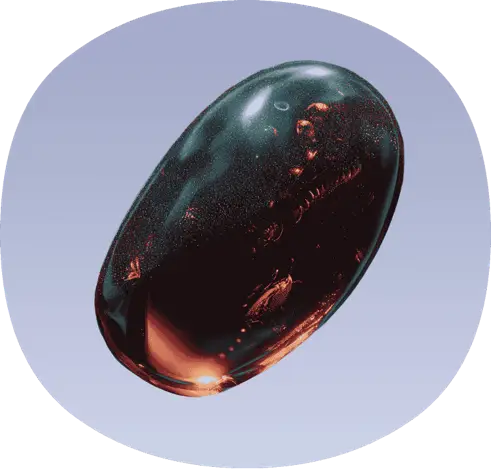 Schwarze Perle mit glänzender Oberfläche.