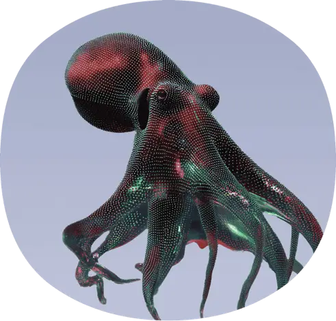 Tintenfisch mit Tentakeln im Wasser